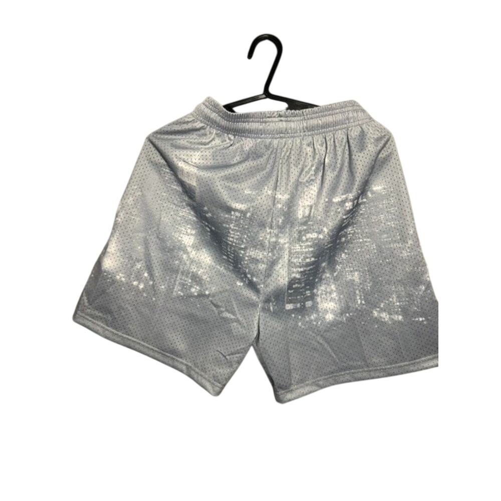 Corrupted Creative Satin Mesh Basketball Shorts Maryland Gray Bolt Mens L